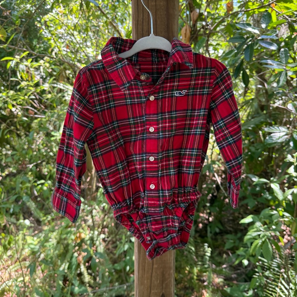 EUC Vineyard Vines Tartan Button Down Onesie